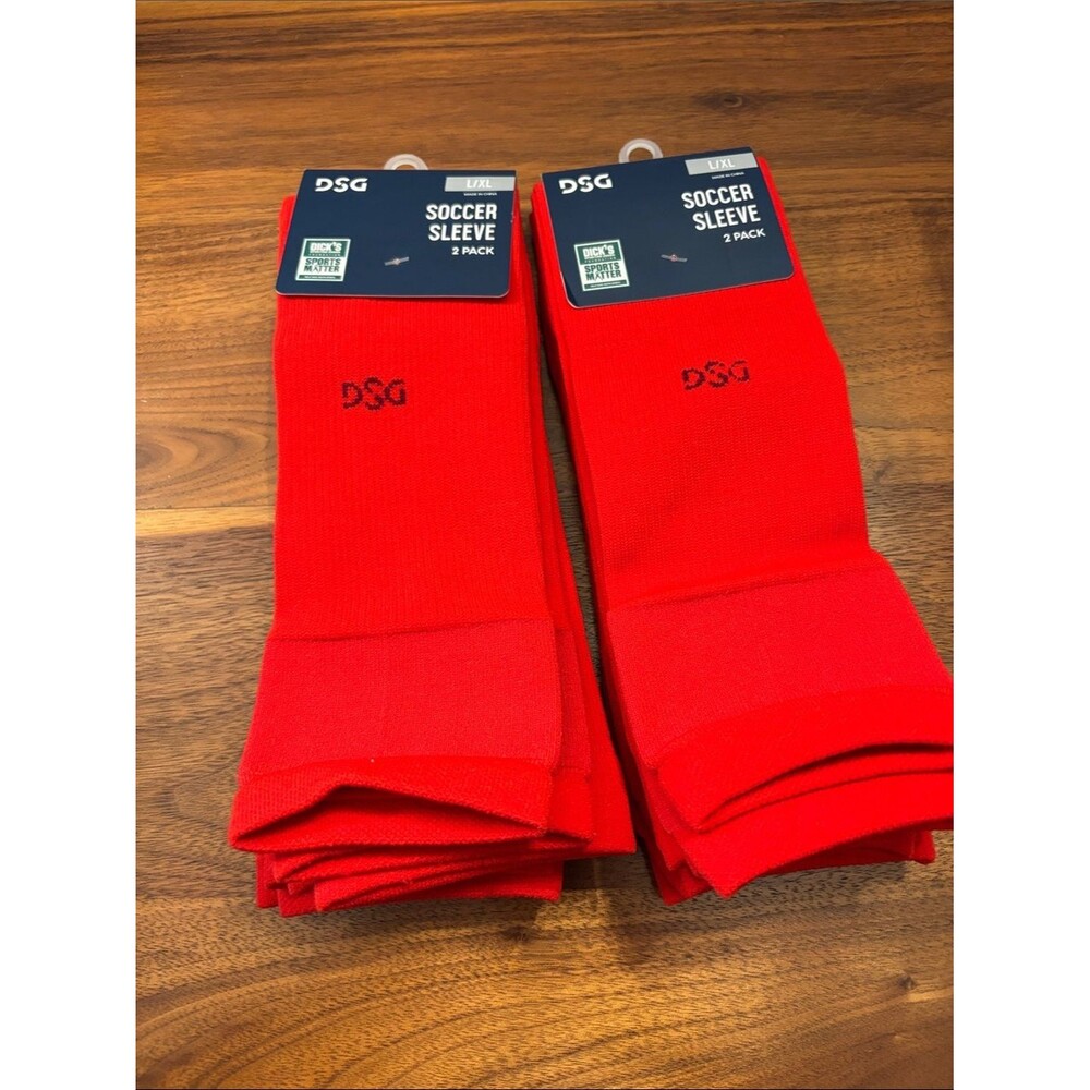 NWT New Dick’s Sporting Goods Red Soccer Sleeve 2 Pack x2 Size L/XL